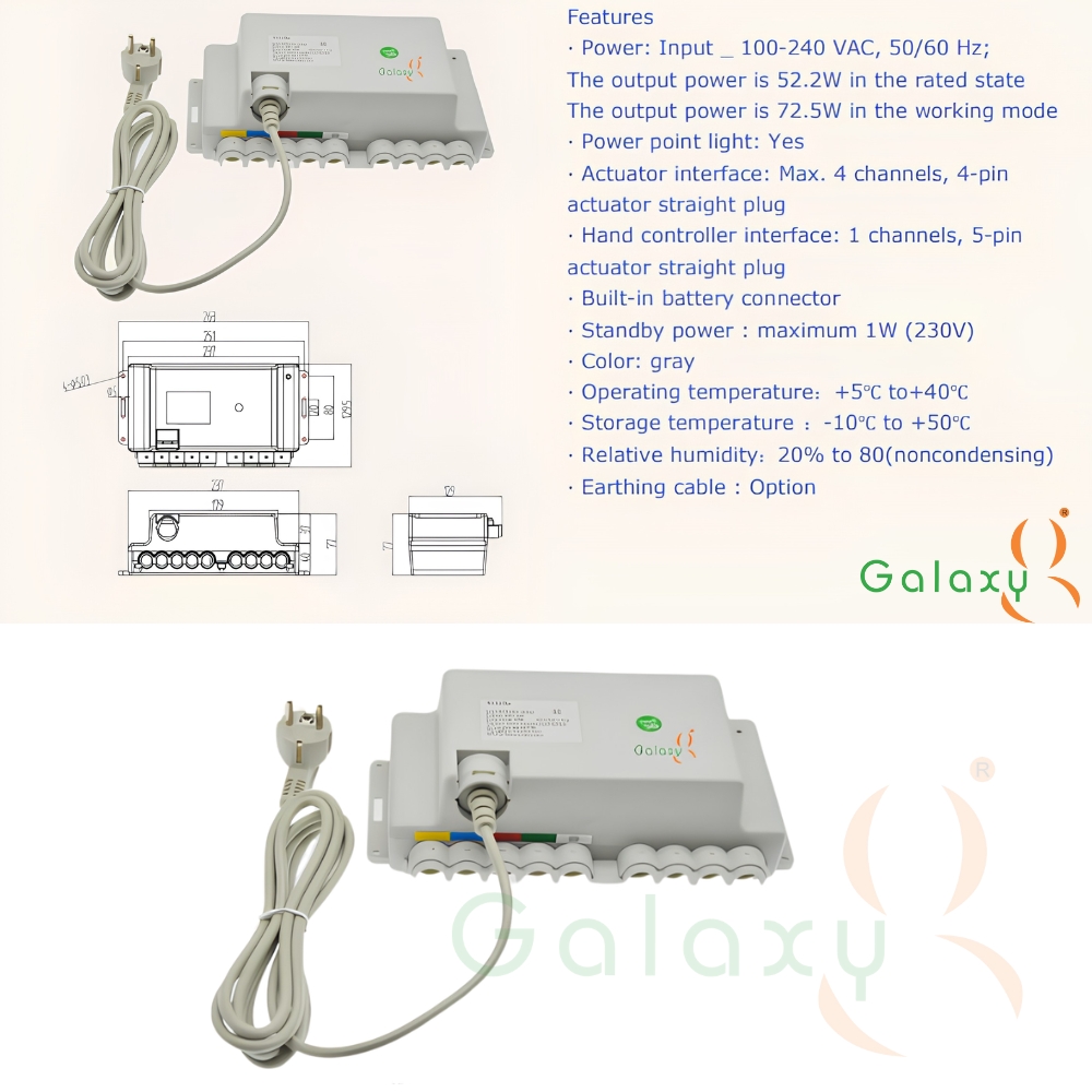 Galaxy ICU Medical Bed Wired Remote Controller Linear Actuator Control Box Nurse Panel 1-4pcs Permanent Magnet Brush Commutation image 6