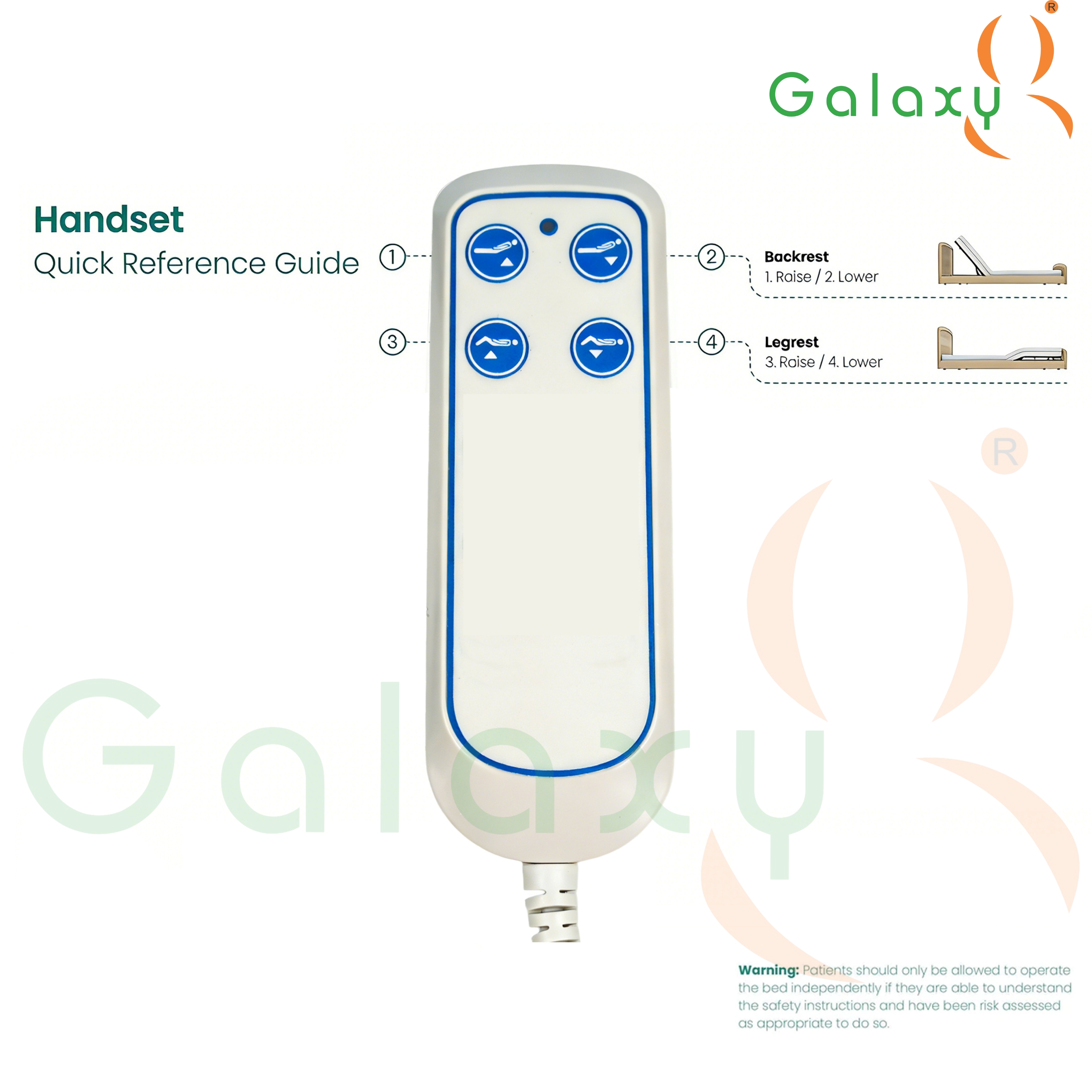 Medical Hospital Adjustable Patient Bed Remote Control  Panel 4 -Button  Actuator Hand Control Linear for 2 Actuators with Permanent Magnet Construction  image 2